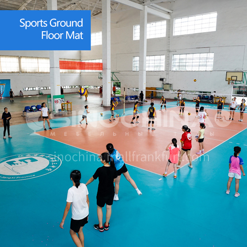Volleyball rubber badminton rubber mat table tennis basketball pvc plastic sports floor mat